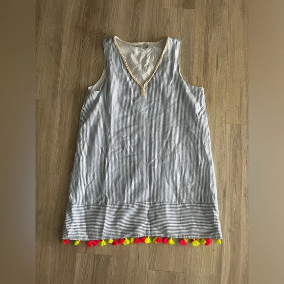 Vineyard Vines Dresses & Skirts - Vineyard Vines Women’s Sleeveless Blue and White Stripe Linen Dress - Size XL